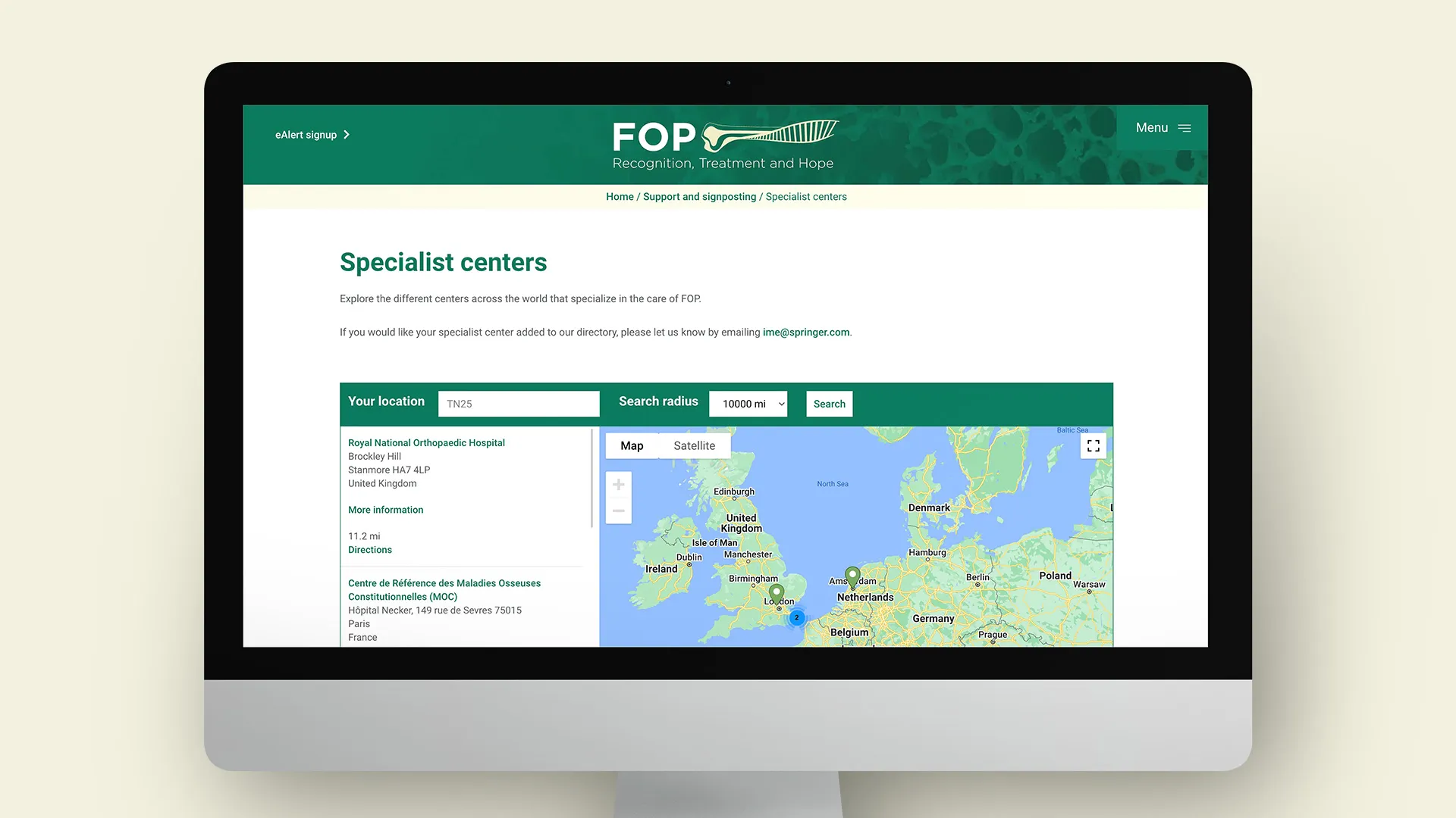 Springer Health+ FOP program map on computer