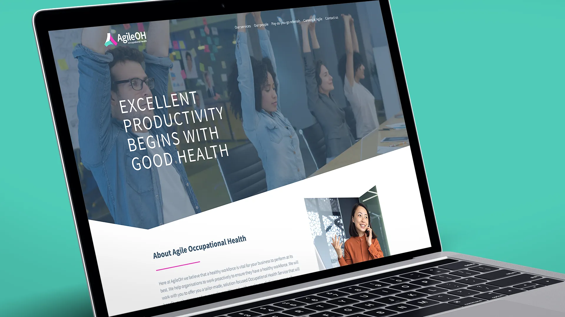 AgileOH website on laptop