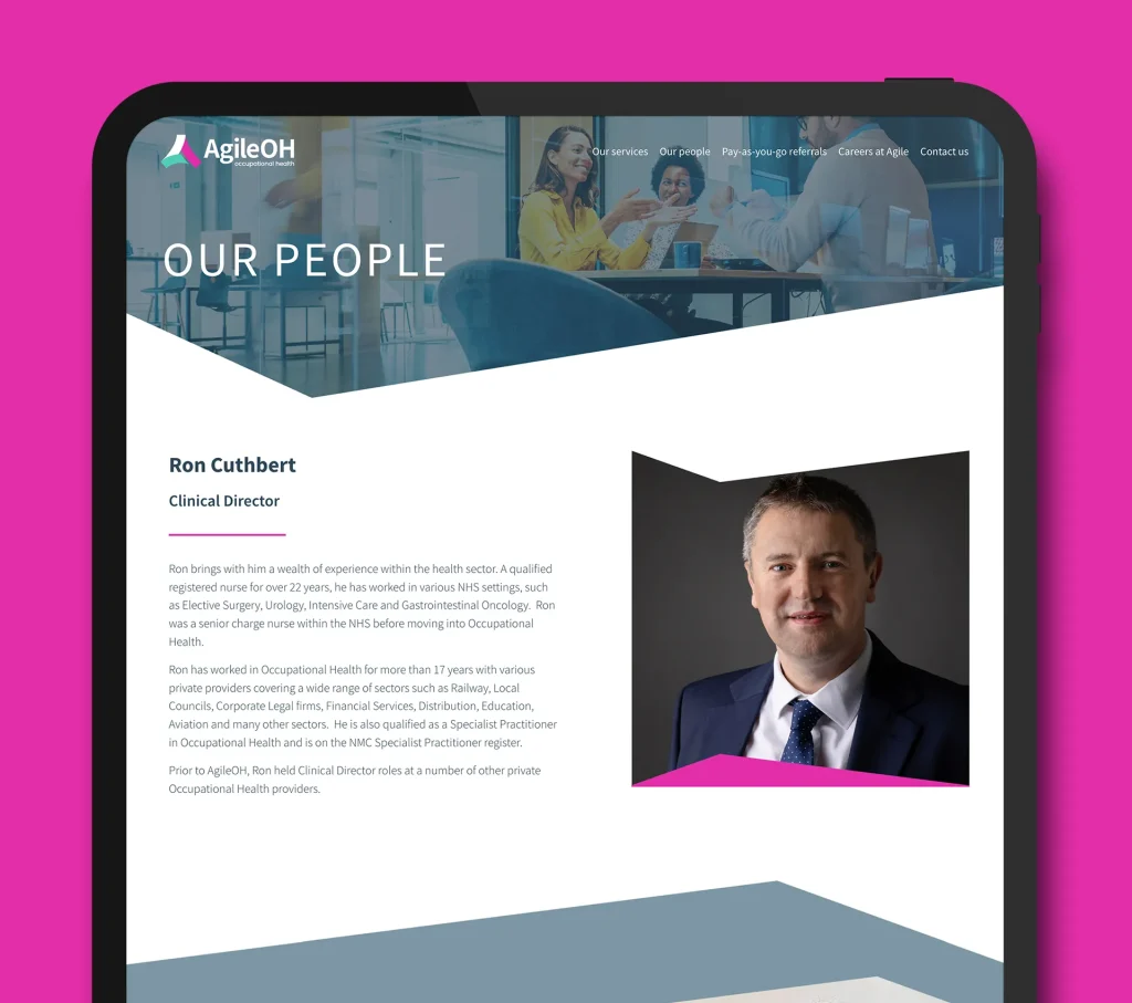 AgileOH website on tablet