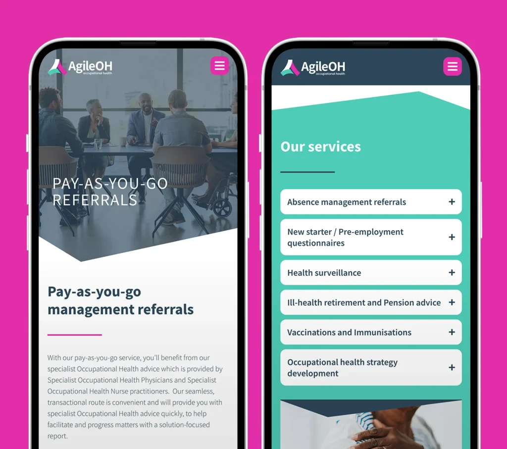 AgileOH website on mobile device